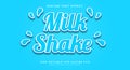 Milk Shake 3d editable text effect Template Royalty Free Stock Photo