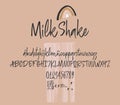 Milk Shake handwritten font. Script. Royalty Free Stock Photo