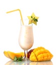 Milk shake with mango Royalty Free Stock Photo