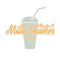 Milkshakes bar pastel colored lettering