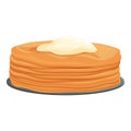 Milk shape pancake icon cartoon vector. Maslenitsa cooking