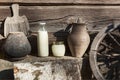 Old country ware and utensils Royalty Free Stock Photo