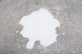 Milk spill on a kitchen desk