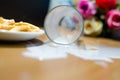 Milk spilled from glass Royalty Free Stock Photo