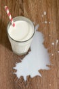 Milk spilled from glass Royalty Free Stock Photo