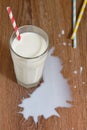 Milk spilled from glass Royalty Free Stock Photo