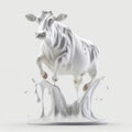 Milk splash cow. Generative AI Royalty Free Stock Photo