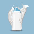 Milk splash 3d vector backgrond illustration