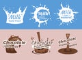 Milk Splash Emblems Royalty Free Stock Photo