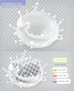 Milk splash. Hyperrealism vector style application