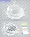 Milk splash. Hyperrealism vector style simple application Royalty Free Stock Photo