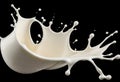 milk splash isolated on black background Royalty Free Stock Photo
