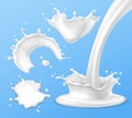 Milk splashes, drops and blots Royalty Free Stock Photo
