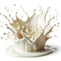 Milk splashing in a glass, showcasing a dynamic motion with fresh, healthy dairy goodness