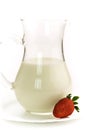 Milk and strawberry Royalty Free Stock Photo