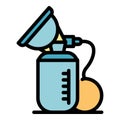 Milk suction pump icon color outline vector