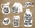 Milk symbolic drawing kraft