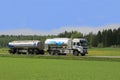 Milk Tanker Truck on Scenic Summer Road