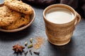 Milk tea chai latte traditional homemade refreshing morning breakfast organic healthy hot beverage Royalty Free Stock Photo