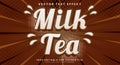 Milk Tea editable text effect Template Royalty Free Stock Photo