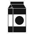 Milk tetra pack icon, simple style