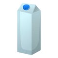 Milk tetrapack icon, cartoon style