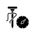 Milk thermometer black glyph icon