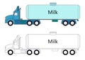 Milk Truck Transportation Illustration