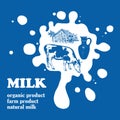 Milk vector illustration. Drop and splash of milk