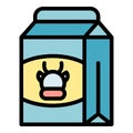 Milk vitamin icon vector flat