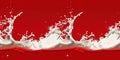 Milk fluid splash drop pastel red seamless background pattern background Royalty Free Stock Photo