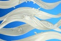 Milk or white paint waves strips with little splashes Royalty Free Stock Photo