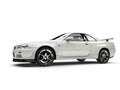 Milk white urban sports car - side view Royalty Free Stock Photo