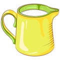 Milk in a yellow ceramic jug