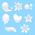 Milk, yogurt or cream blots set Royalty Free Stock Photo