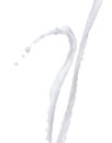 Milk yogurt white water droplet shape form fly splashing. Milk lotion pour float in mid air. Milk moisturizer explosion throw