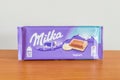 Milka alpine milk chocolate bar with Yoghurt Royalty Free Stock Photo