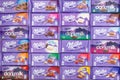 Milka chocolate chocolates different types variety background