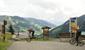 The Milka Line in Saalbach ,a ride track for the whole family ,on the Kohlmais Mountains. Royalty Free Stock Photo