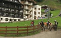 The Milka Line in Saalbach ,a ride track for the whole family ,on the Kohlmais Mountains. Royalty Free Stock Photo