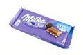 Milka OREO alpine milk chocolate isolated on white background Royalty Free Stock Photo