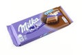 Milka Oreo brownie alpine milk chocolate isolated on white background Royalty Free Stock Photo