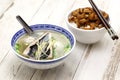 milkfish belly soup and Taiwanese braised pork meat rice. Royalty Free Stock Photo