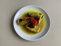 milkfish boiled in yellow sauce, very tasty with sour and fresh taste Royalty Free Stock Photo