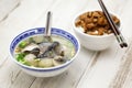 milkfish skin soup and Taiwanese braised pork meat rice.