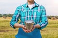 Milkmaid with a pail of milk .