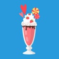 Strawberry Milkshake. Vector Illustration EPS.