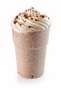 Milkshake with blended chocolate cookies and whipped cream