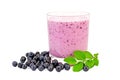 Milkshake with blueberries Royalty Free Stock Photo