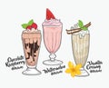 Milkshake chocolate, watermelon and vanilla